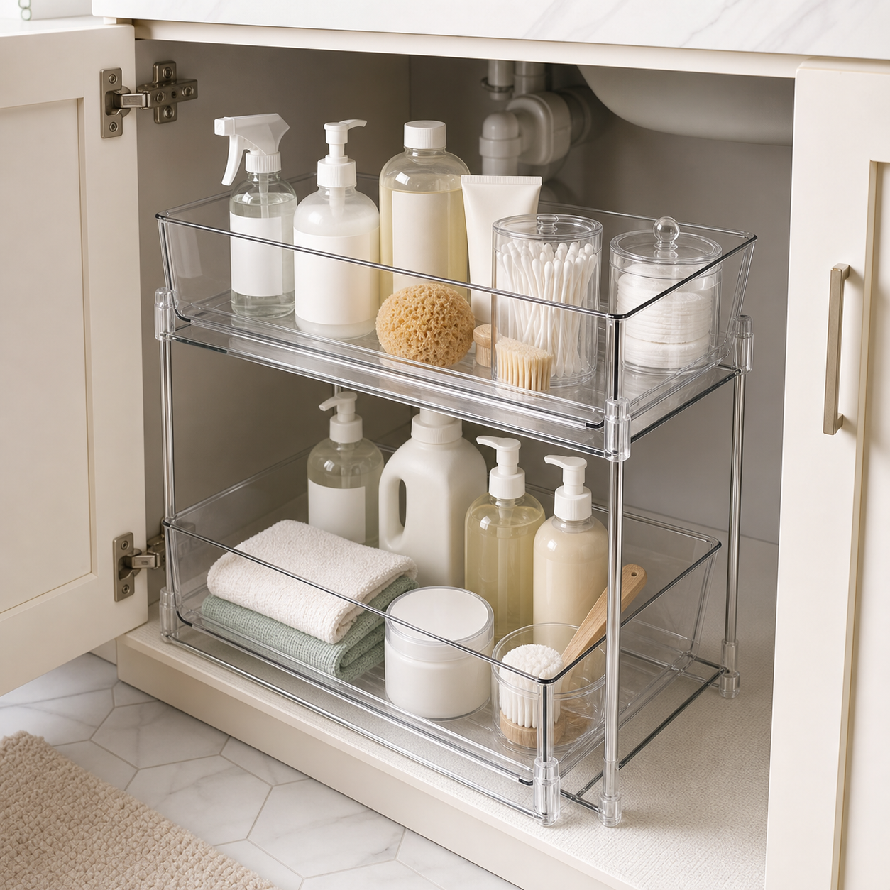 Cozy Haven Clear Under Sink Organizer lifestyle image 4 for 2-Piece Set