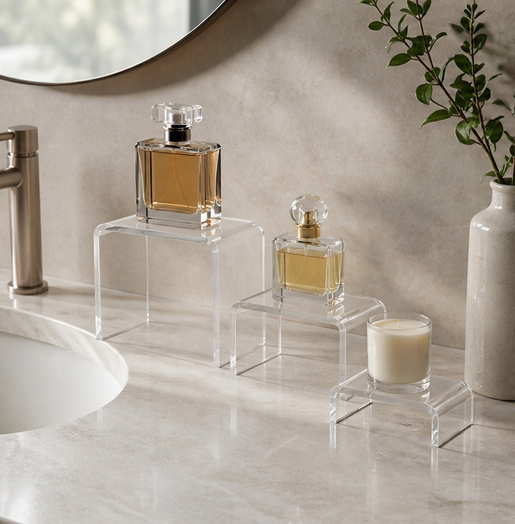 Cozy Haven Clear Acrylic U-Shaped Display Stand Set lifestyle image 1