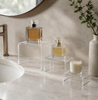 Cozy Haven Clear Acrylic U-Shaped Display Stand Set styled home view 1