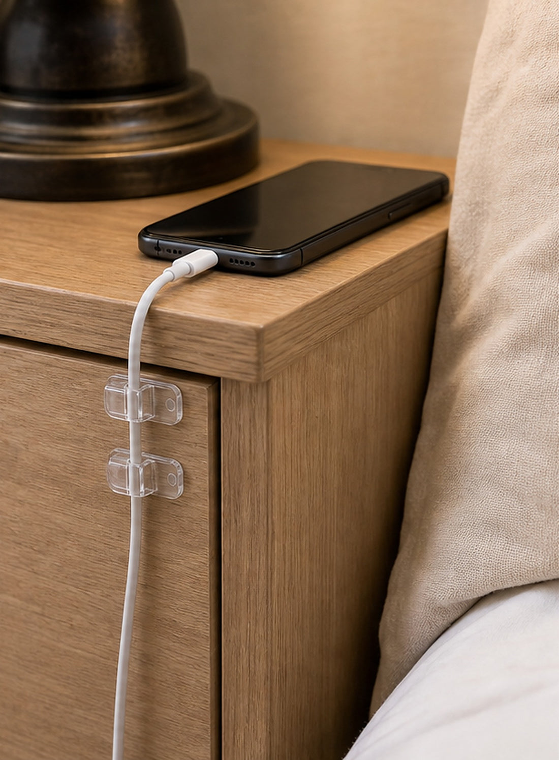 Clear Adhesive Cable Clips