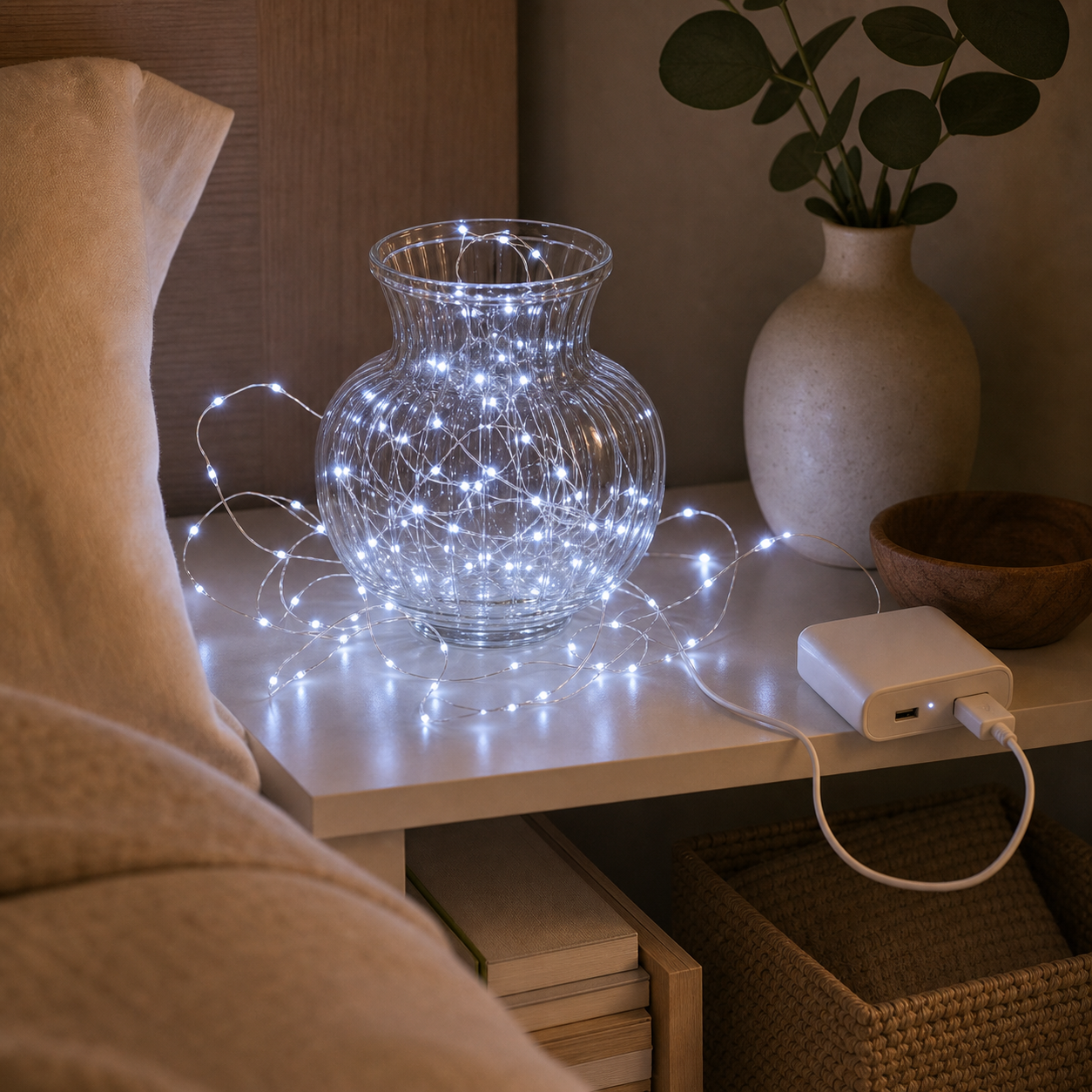Cozy Haven USB Copper Wire Fairy Lights - Cold White
