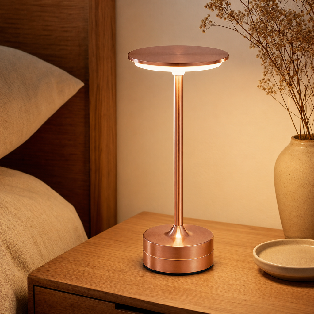 Cozy Haven Cordless LED Table Lamp - Rose Gold