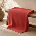 Waffle Stonewashed Cotton Towels - red one bath towel