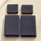 Waffle Stonewashed Cotton Towels - dark gray two hand two bath