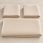 Waffle Stonewashed Cotton Towels - beige two hand one bath