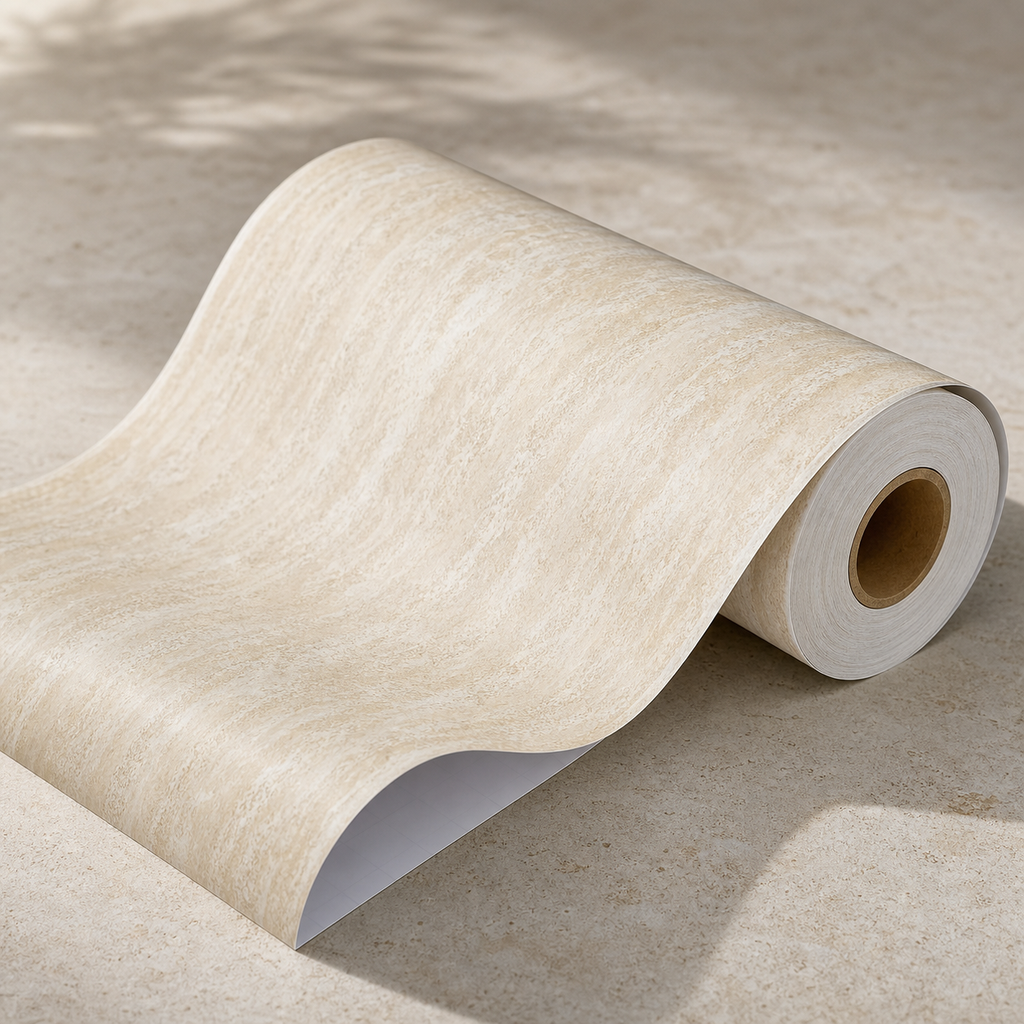Stone-Look Peel-and-Stick Wall Panel (300 × 40 cm Roll) - light yellow roll hero