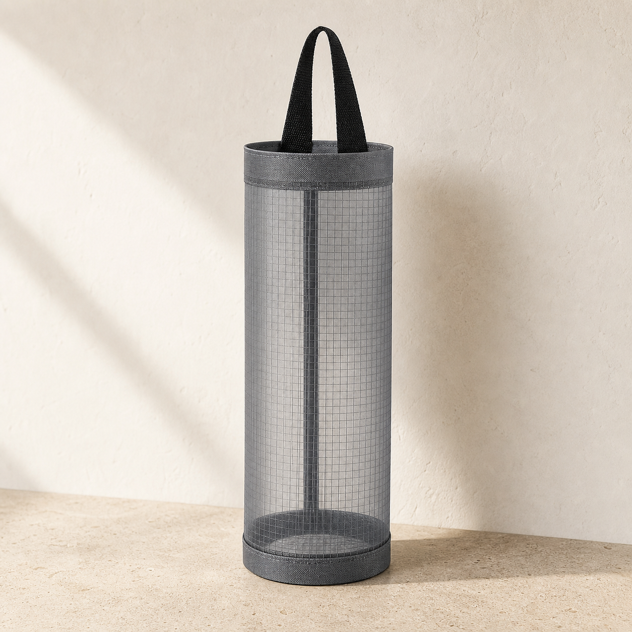 Wall-Mounted Grocery Bag Holder - gray one piece