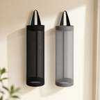 Wall-Mounted Grocery Bag Holder - assorted two piece black gray