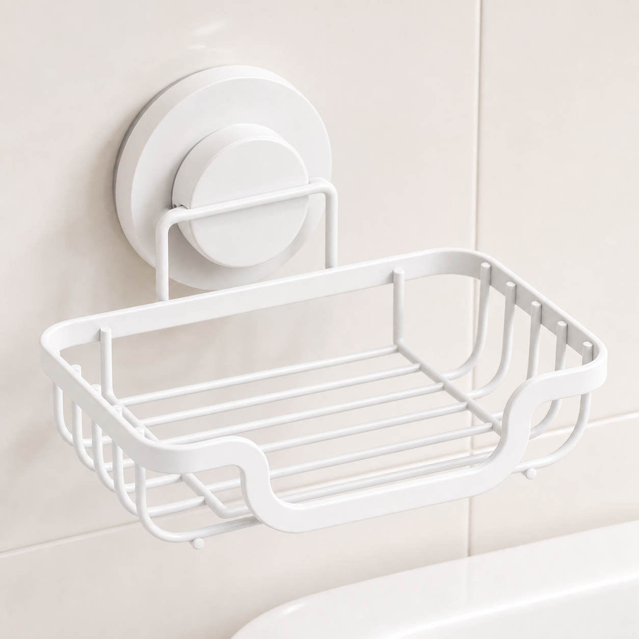 Suction Cup Soap Holder - white empty suction holder