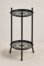 Two-Tier Metal Plant Stand - black empty stand hero