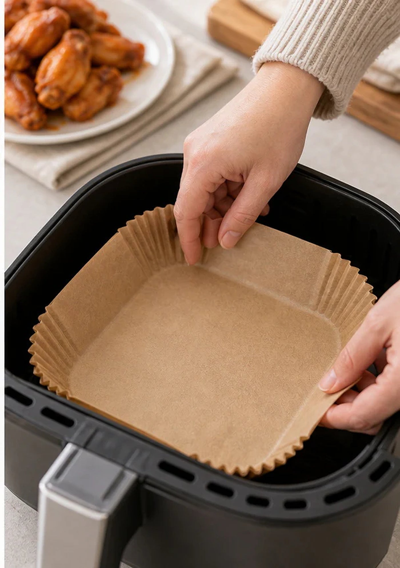 Cozy Haven Air Fryer Paper Liners - 50 Piece Set lifestyle image 3