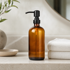 Cozy Haven Amber Soap Dispenser — hero