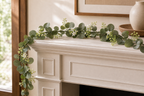 Cozy Haven Artificial Eucalyptus Hanging Garland White Flowe