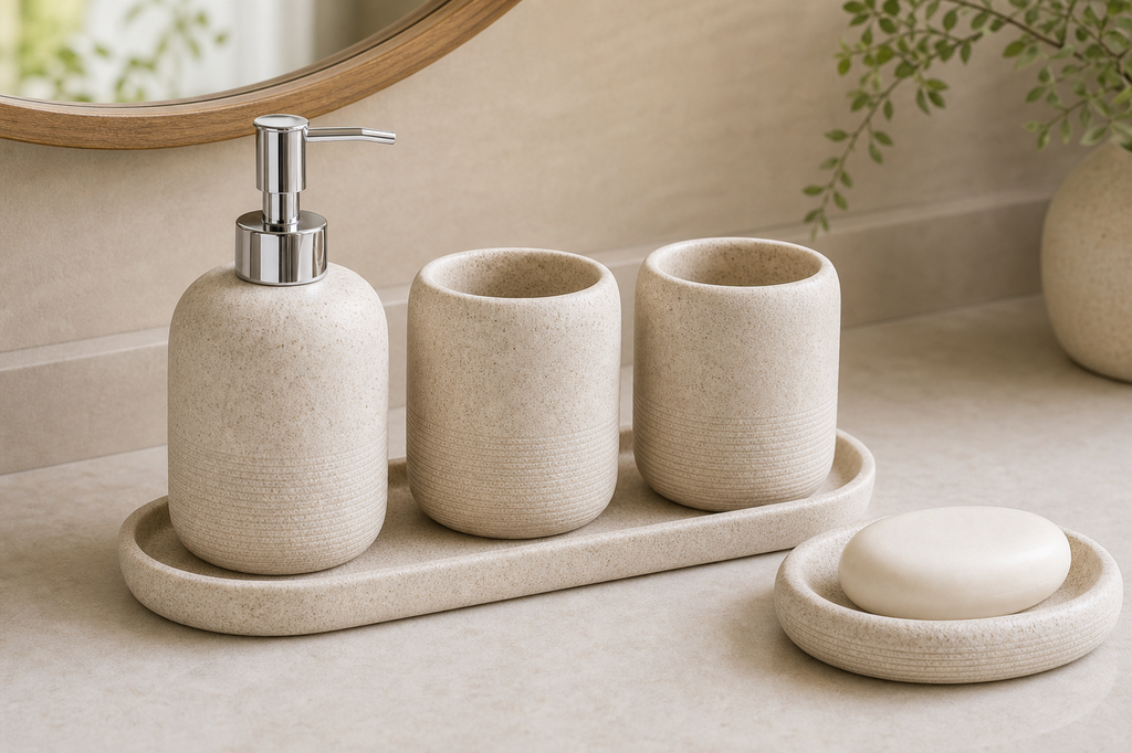 Cozy Haven Athroom Accessories Set Lotion Dispenser Toothbrush