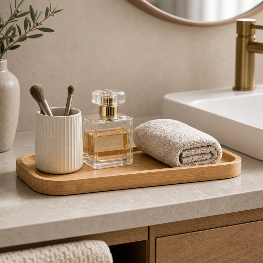 Cozy Haven Bamboo Counter Tray - Medium