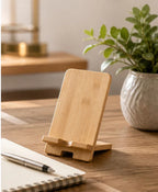 Cozy Haven Bamboo Desktop Phone Stand styled home view 3