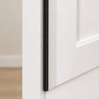 Cozy Haven Black EVA Seal Strip installed on a white door