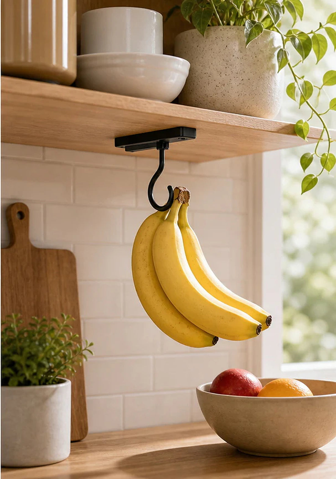 Black Under-Cabinet Banana Hook