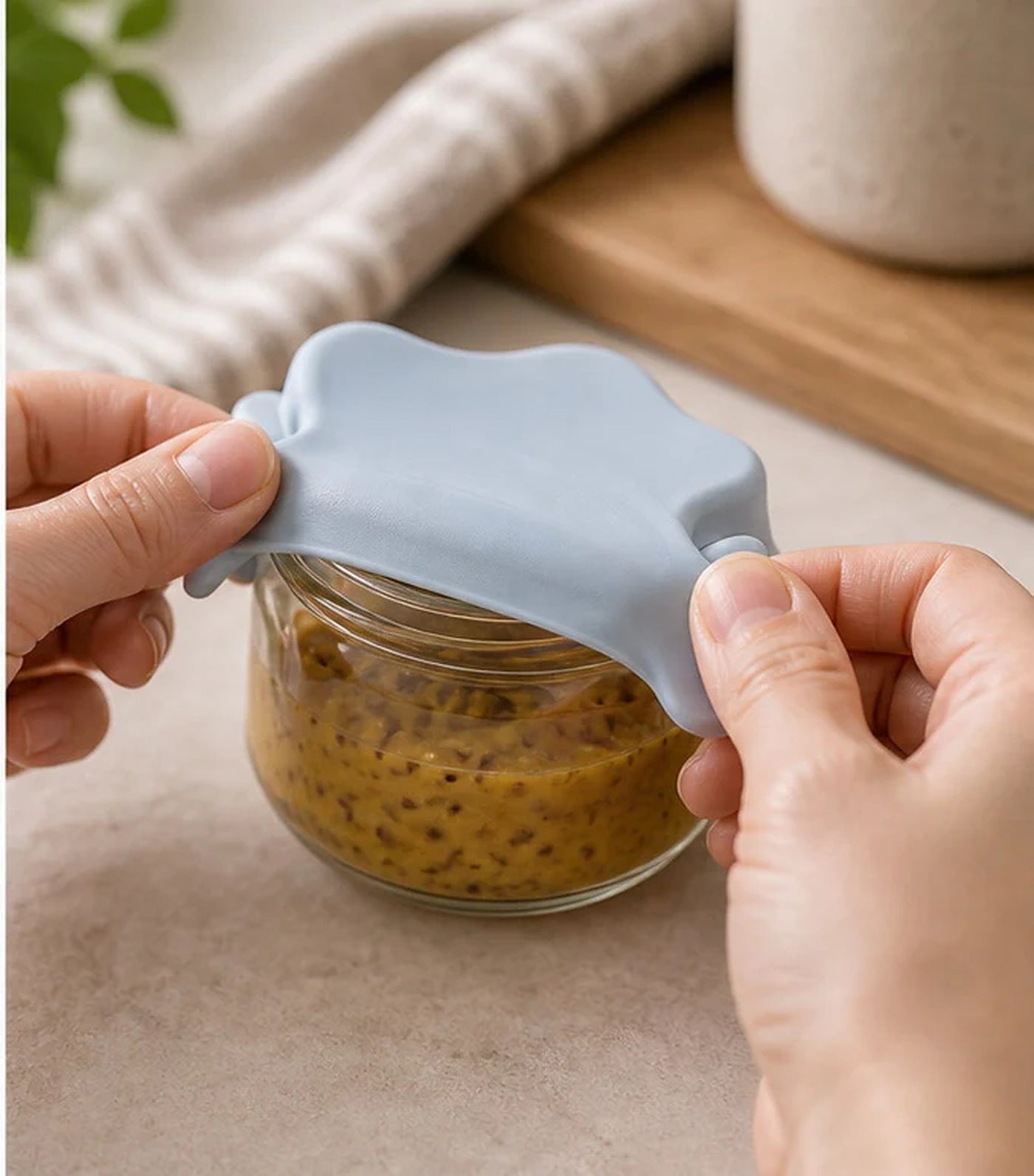 Cozy Haven Blue Silicone Can Lid Covers - 6 Piece Set lifestyle image 3