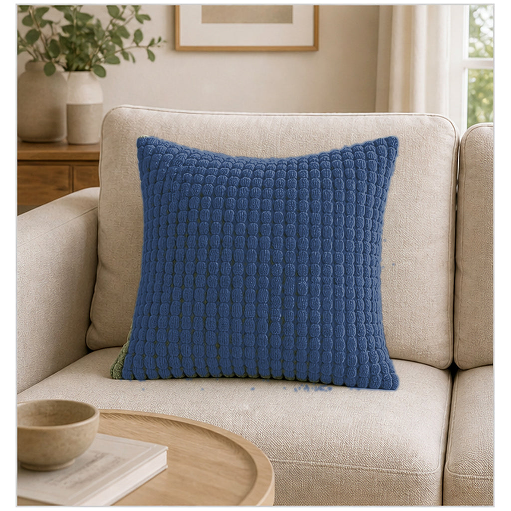 Cozy Haven Bubble Texture Throw Pillow Cover - Dark Blue / 40 x 40 cm, Dark Blue / 45 x 45 cm, Dark Blue / 50 x 50 cm