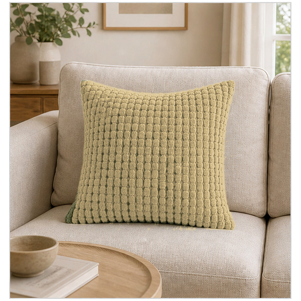 Cozy Haven Bubble Texture Throw Pillow Cover - Khaki / 40 x 40 cm, Khaki / 45 x 45 cm, Khaki / 50 x 50 cm