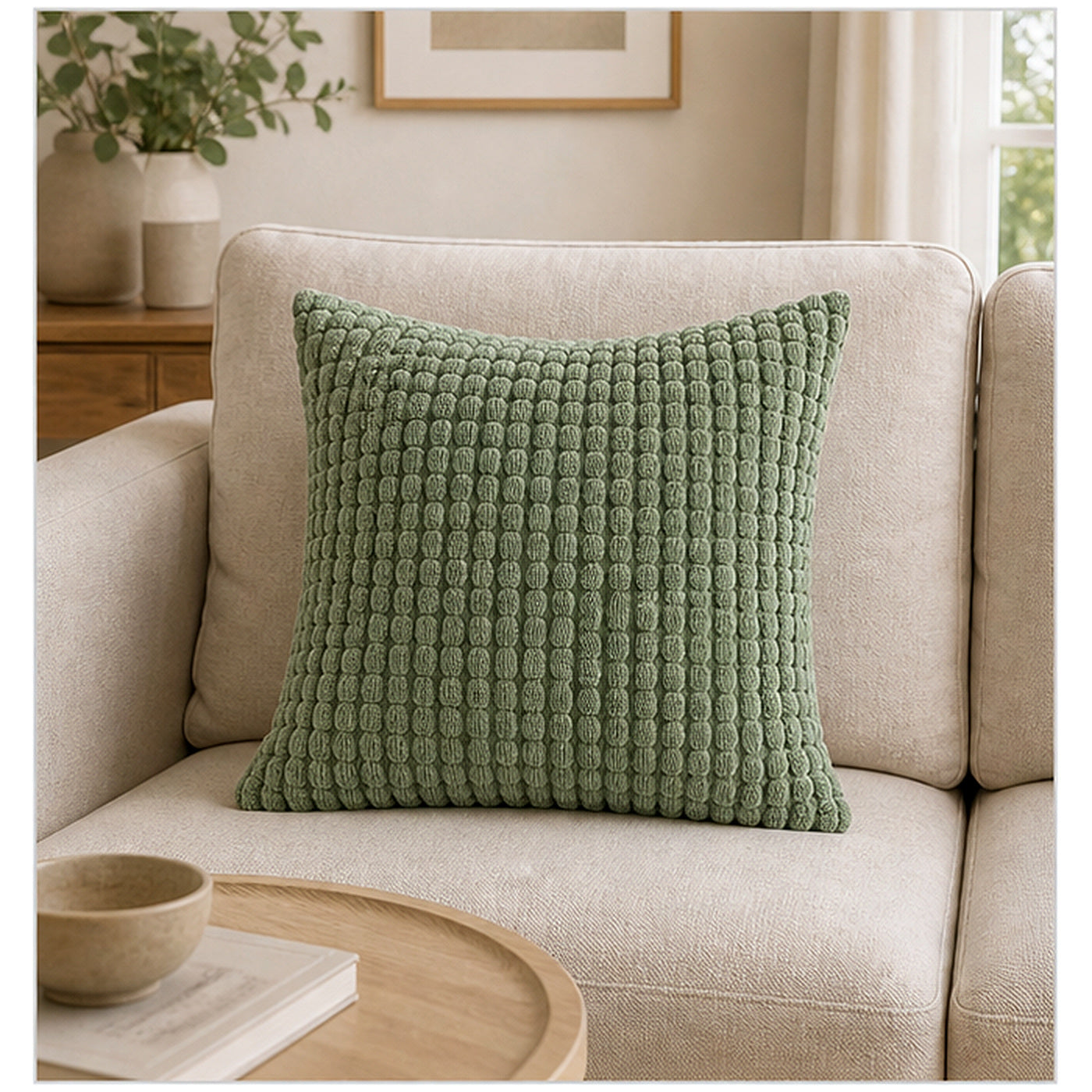 Cozy Haven Bubble Texture Throw Pillow Cover - Light Green / 45 x 45 cm, Light Green / 40 x 40 cm, Light Green / 50 x 50 cm