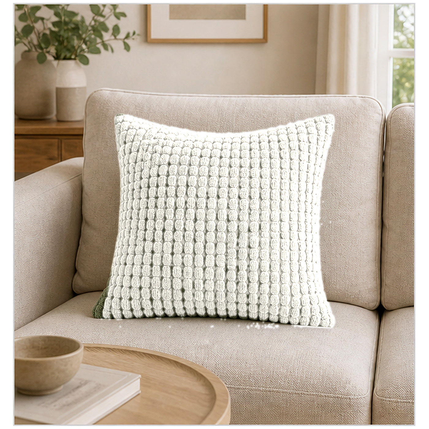 Cozy Haven Bubble Texture Throw Pillow Cover - White / 40 x 40 cm, White / 45 x 45 cm, White / 50 x 50 cm