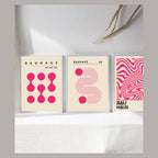 Cozy Haven Bauhaus Geometric Poster Set - Pink Bauhaus Set