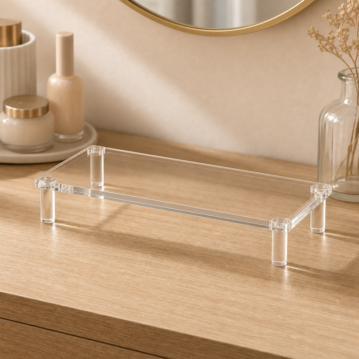 Cozy Haven Clear Acrylic Display Shelf - 1 Tier - 20 x 8 cm B