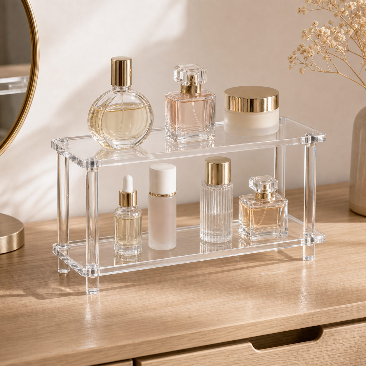 Cozy Haven Clear Acrylic Display Shelf - 2 Tier - 30 x 8 cm