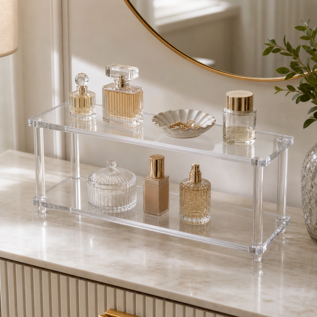 Cozy Haven Clear Acrylic Display Shelf - 2 Tier - 40 x 10 cm