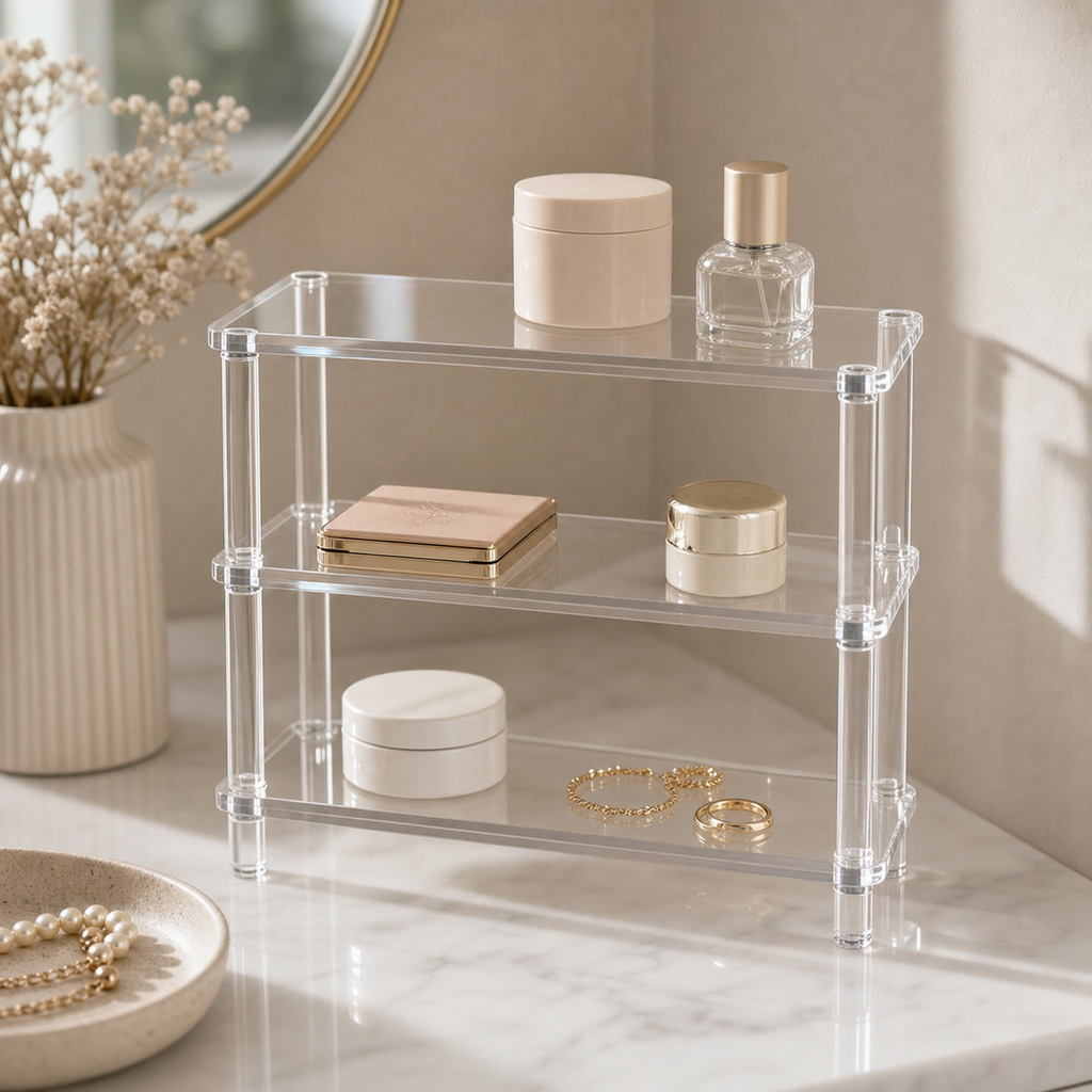 Cozy Haven Clear Acrylic Display Shelf - 3 Tier - 20 x 8 cm