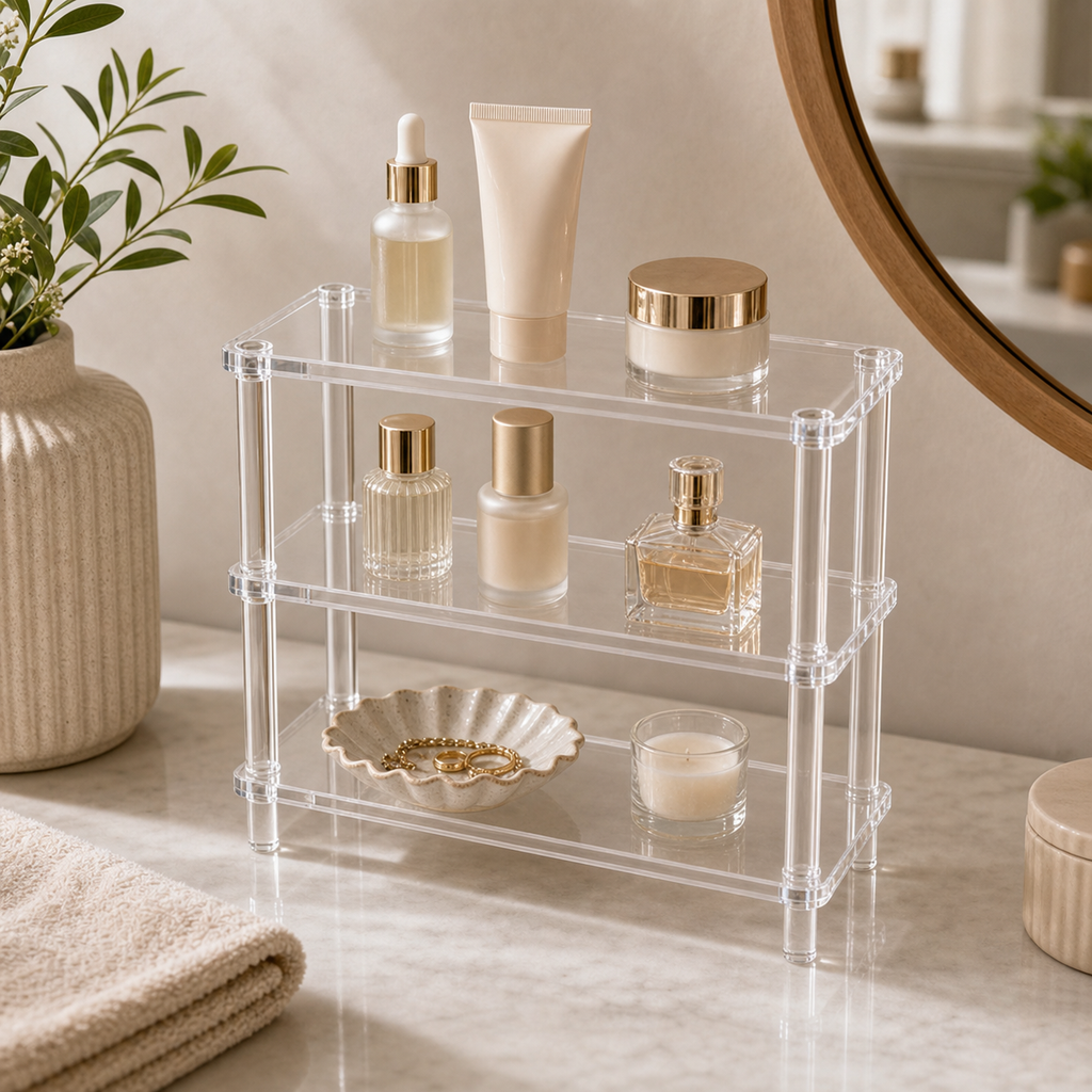 Cozy Haven Clear Acrylic Display Shelf - 3 Tier - 30 x 8 cm