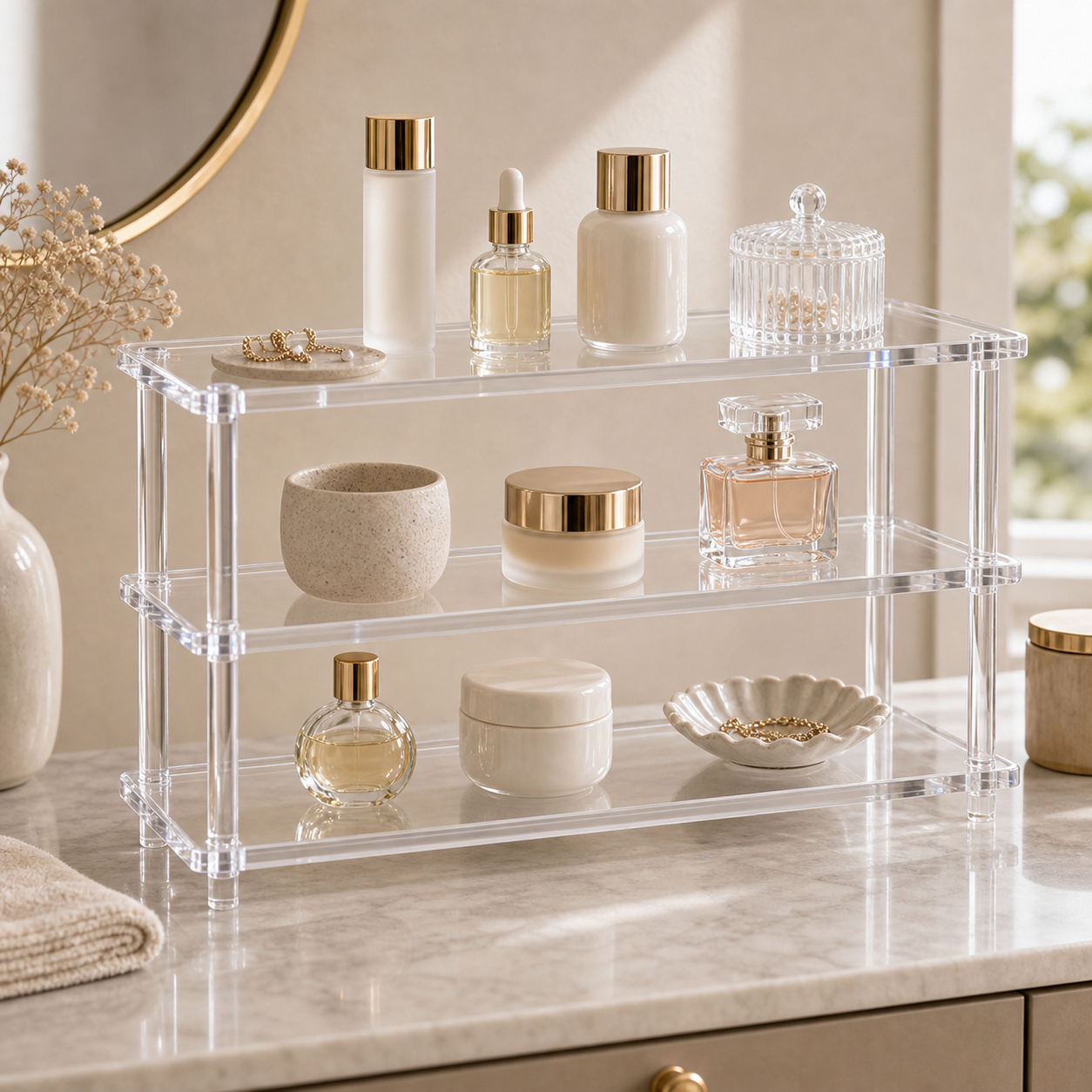 Cozy Haven Clear Acrylic Display Shelf - 3 Tier - 40 x 10 cm