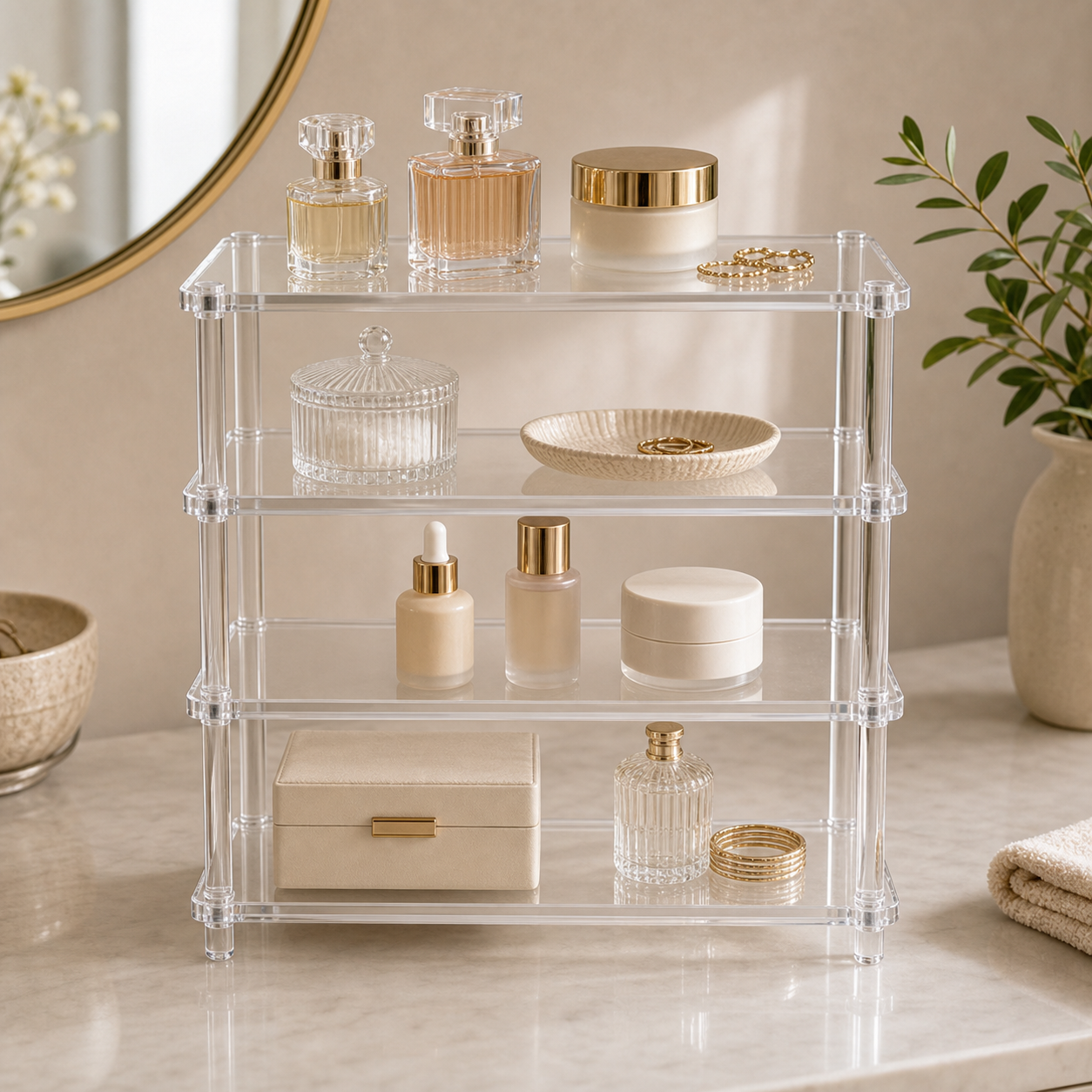 Cozy Haven Clear Acrylic Display Shelf - 4 Tier - 30 x 10 cm