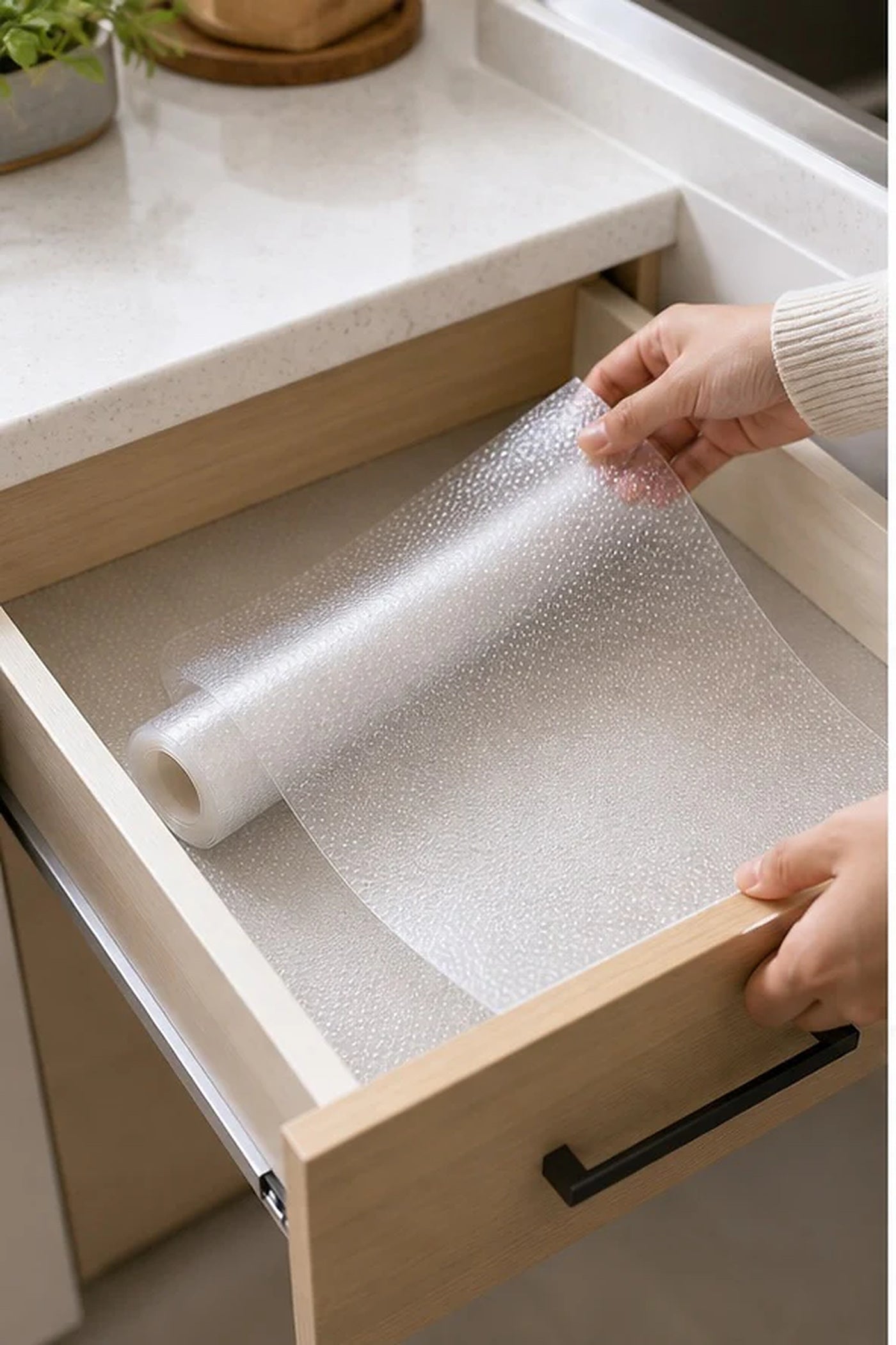 Cozy Haven Clear Drawer Shelf Liner lifestyle image 1