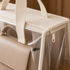 Cozy Haven Clear Handbag Storage Bag — Ivory — detail view