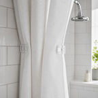 Cozy Haven Clear Shower Curtain Side Clips - 2 piece set in use