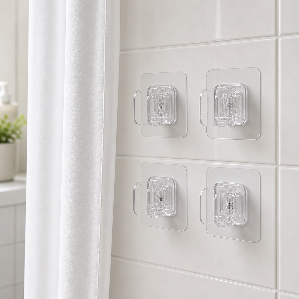 Cozy Haven Clear Shower Curtain Side Clips - 4 piece set
