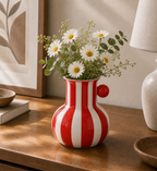 Cozy Haven Colorful Stripes Ceramic Vase Plant Pots Table Decora