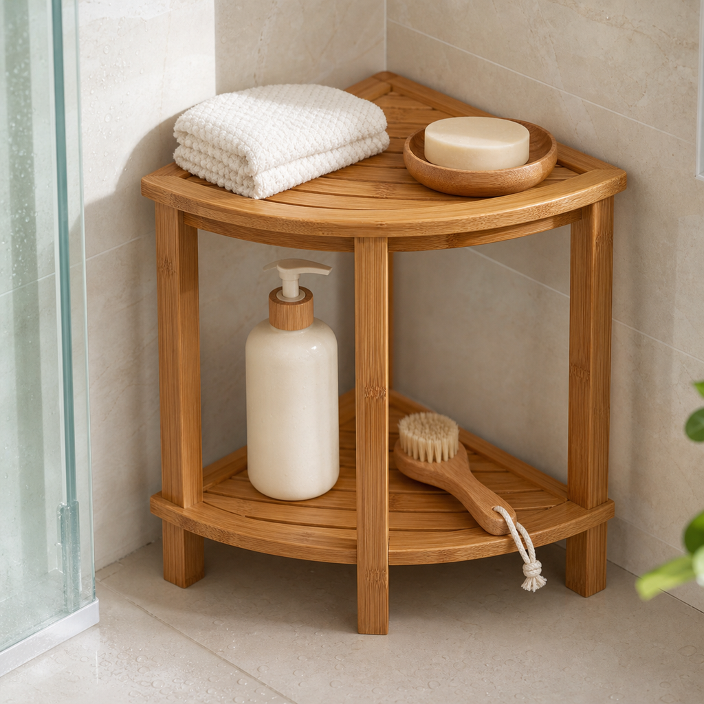 Cozy Haven Corner Bamboo Shower Caddy lifestyle image 3