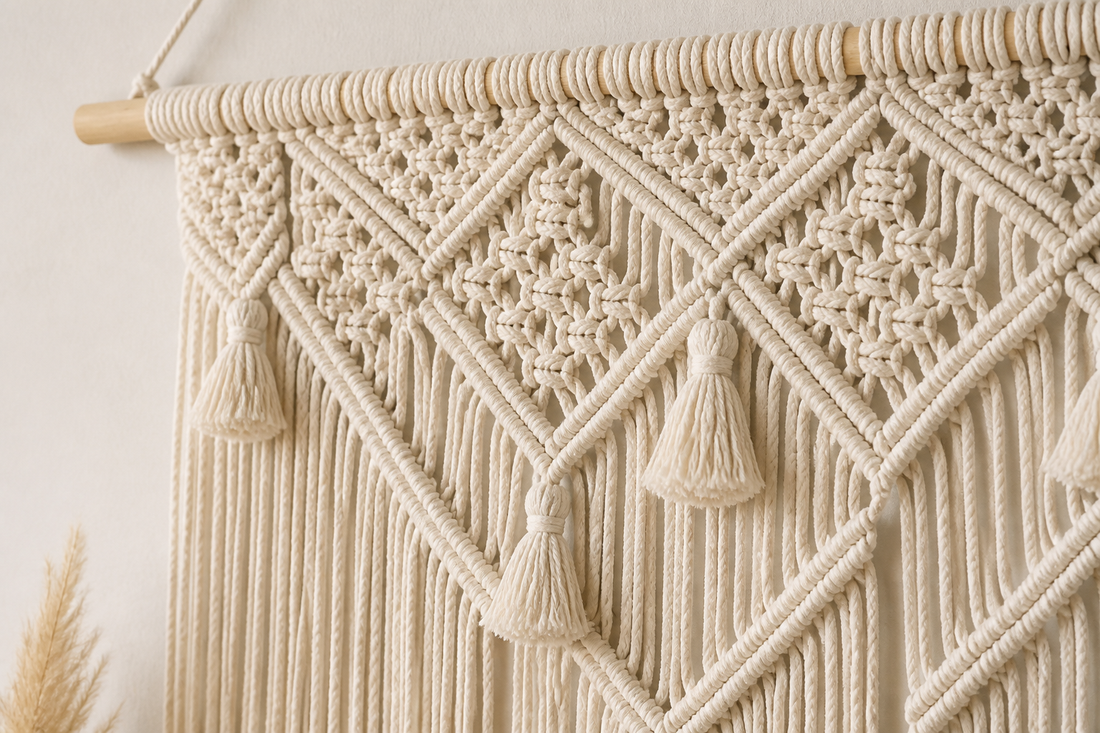 Cozy Haven Cream Macrame Woven Wall Hanging