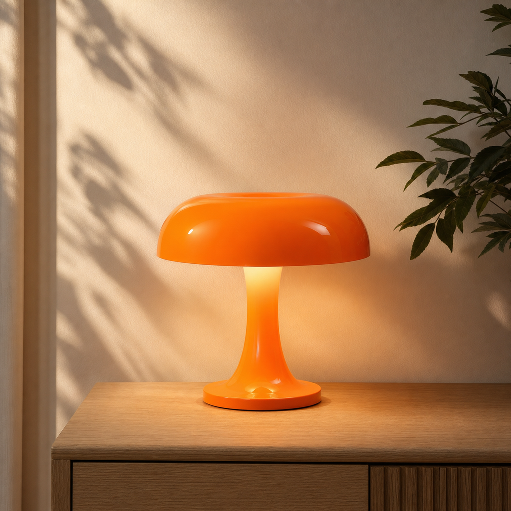 Cozy Haven Dimmable LED Mushroom Table Lamp — Orange — variant-orange view