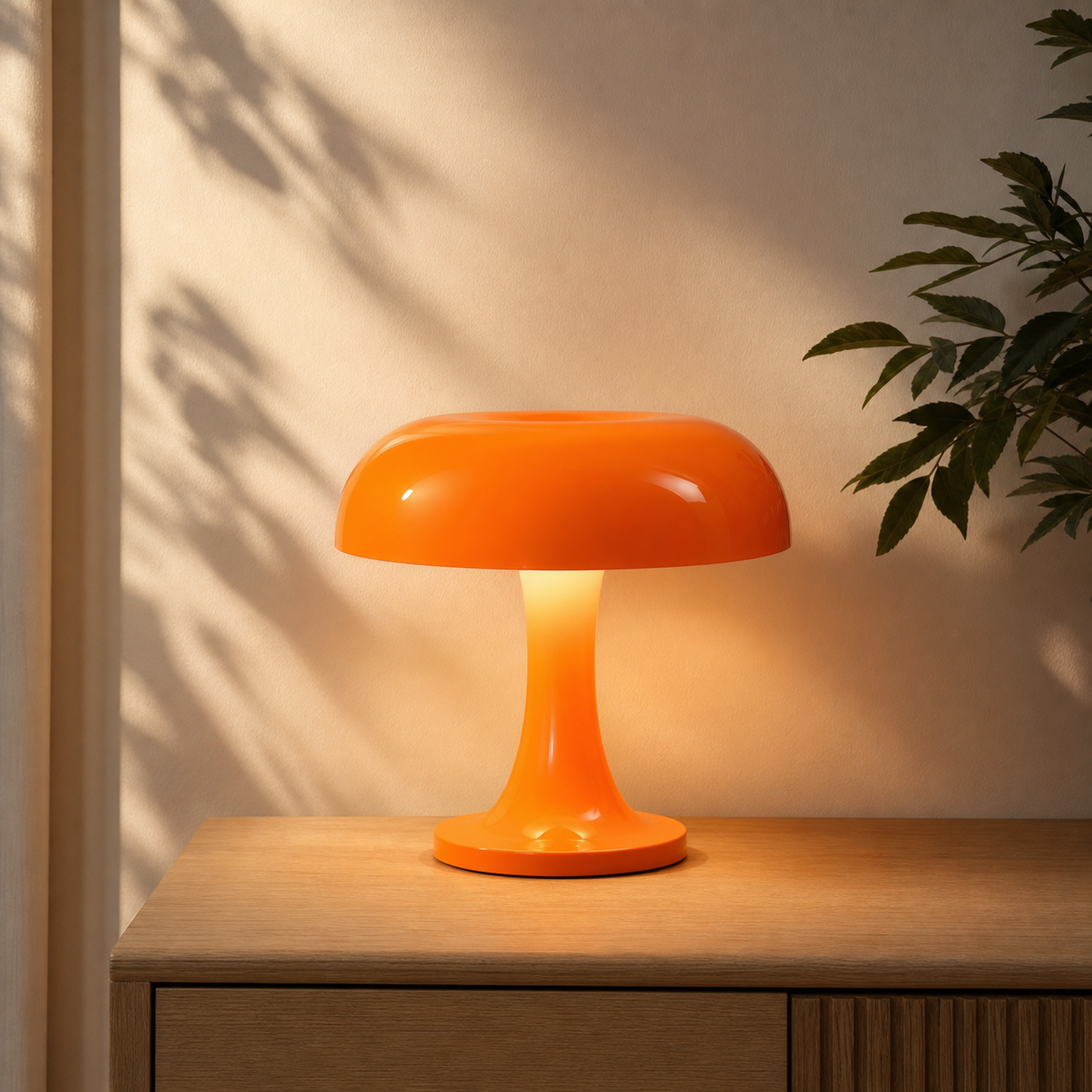Cozy Haven Dimmable LED Mushroom Table Lamp — Orange — variant-orange view