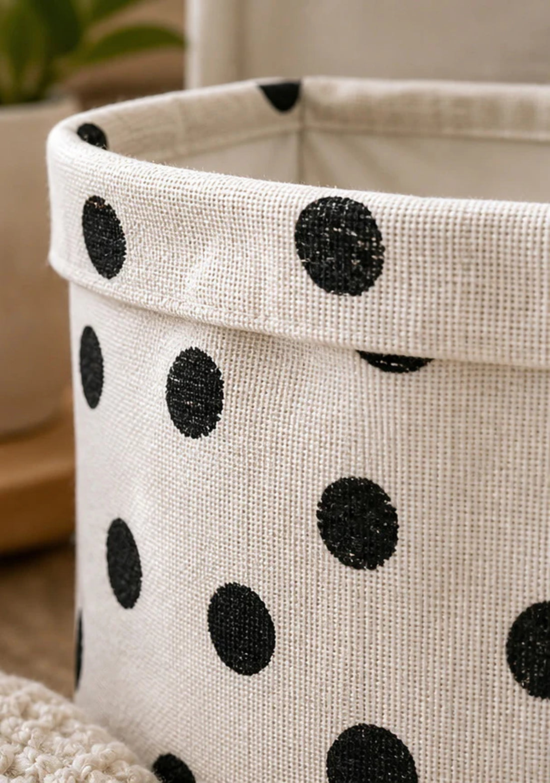 Dot Pattern Foldable Fabric Storage Bin