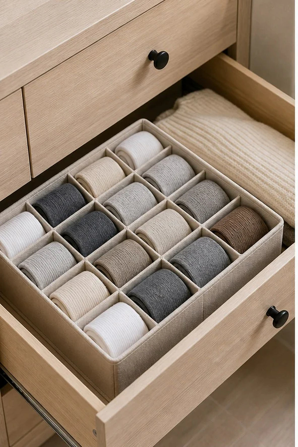 Cozy Haven Fabric Sock Drawer Organizer lifestyle image 1