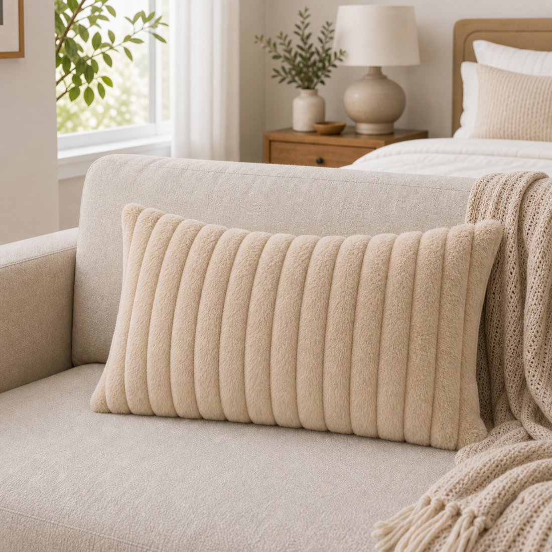 Throw Pillow Covers — Faux Rabbit Fur Collection