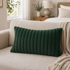 Cozy Haven Faux Rabbit Fur Pillow Cover Collection - Dark Green / 30 x 50 cm, Dark Green / 55 x 55 cm, Dark Green / 60 x 60 cm