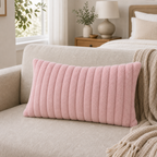 Cozy Haven Faux Rabbit Fur Pillow Cover Collection - Pink / 30 x 50 cm, Pink / 55 x 55 cm, Pink / 60 x 60 cm