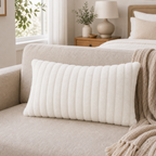 Cozy Haven Faux Rabbit Fur Pillow Cover Collection - White / 30 x 50 cm, White / 55 x 55 cm, White / 60 x 60 cm